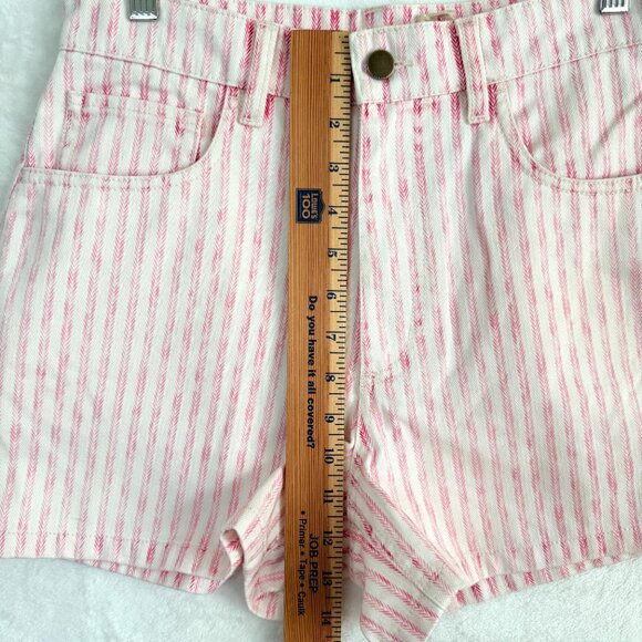 Faherty Topsail Shorts Womens 27 Pink Railroad Stripe High Rise Pockets NEW - Picture 5 of 9